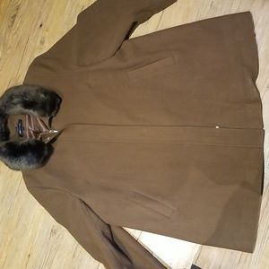 Jones New York brown coat Like new sz24W zip front